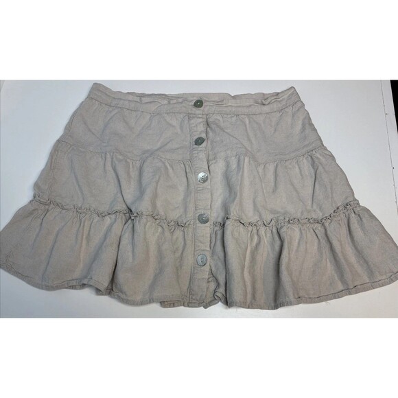 Cotton On Dresses & Skirts - Cotton On Medium Skirt Mini Beige ruffle womens button front